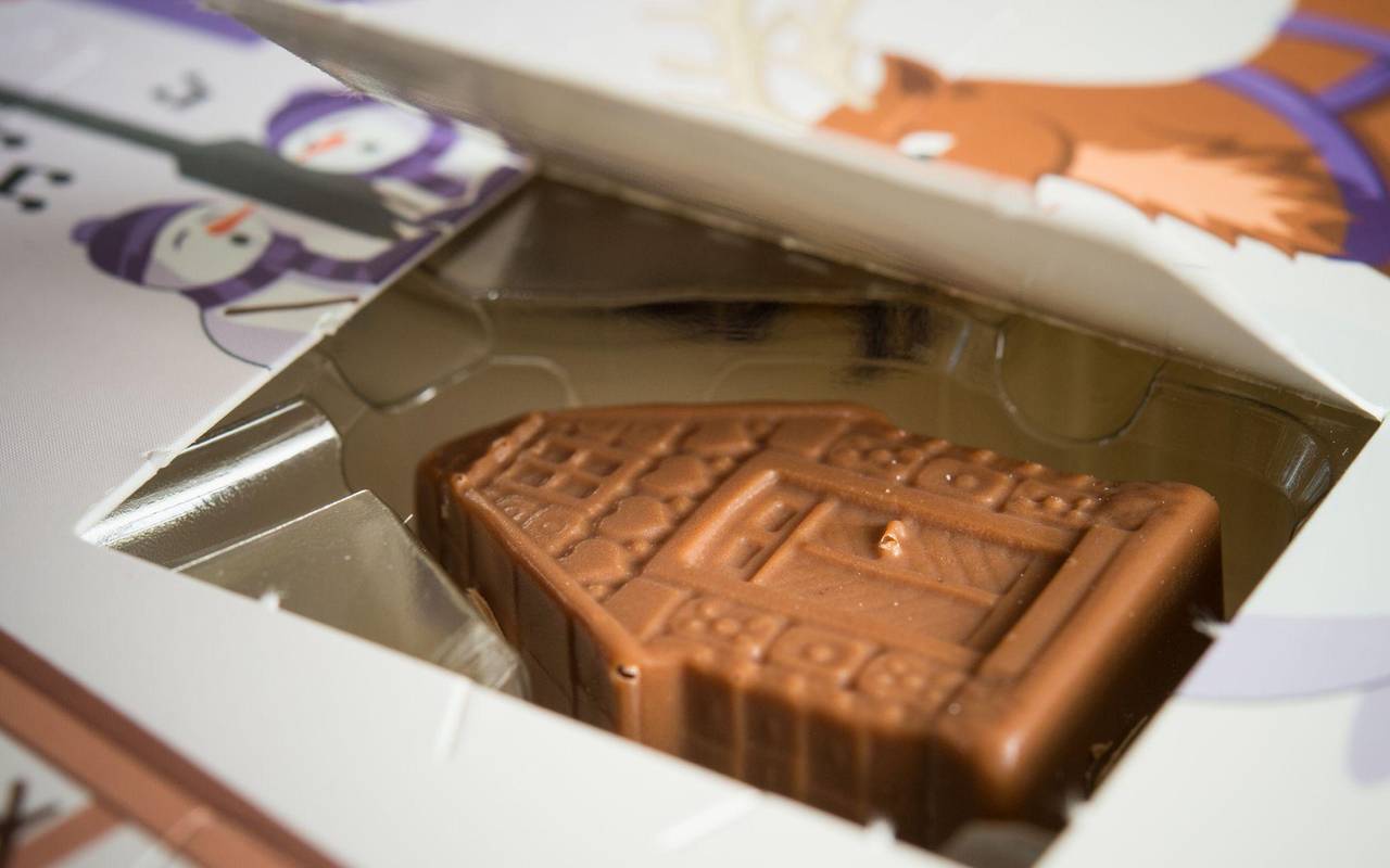 Schokolade in einem Adventskalender