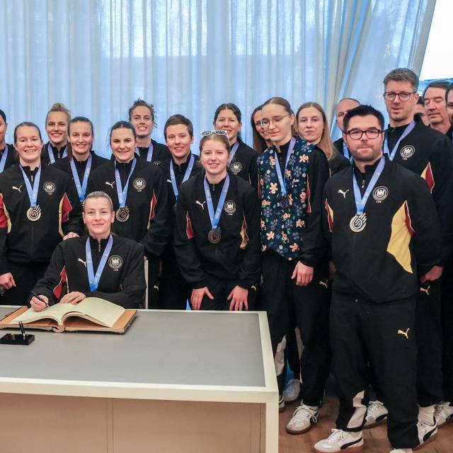 Empfang des deutschen Teams im Dortmunder Rathaus