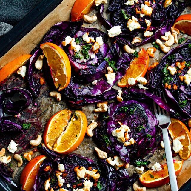 Ofengerösteter Rotkohl mit Orangen