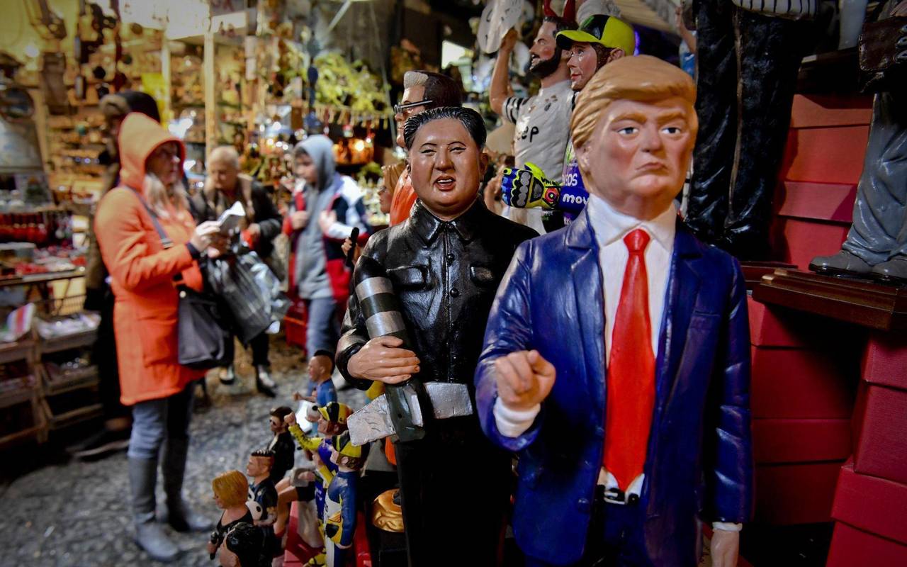 Krippenspiel mit Trump und Kim Jong Un
