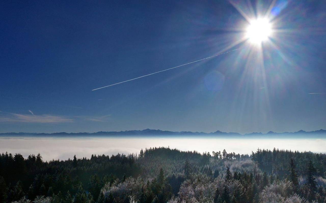 Sonne und Frost in Südbayern