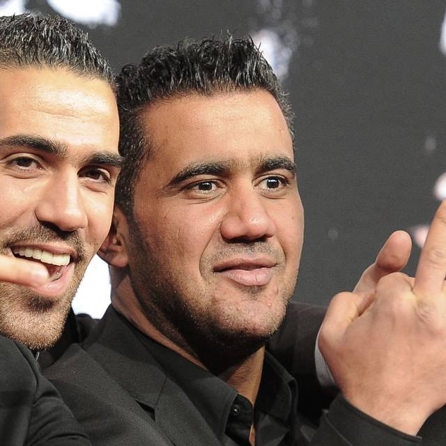 Der Rapper Bushido (l) posiert mit Arafat Abou-Chaker