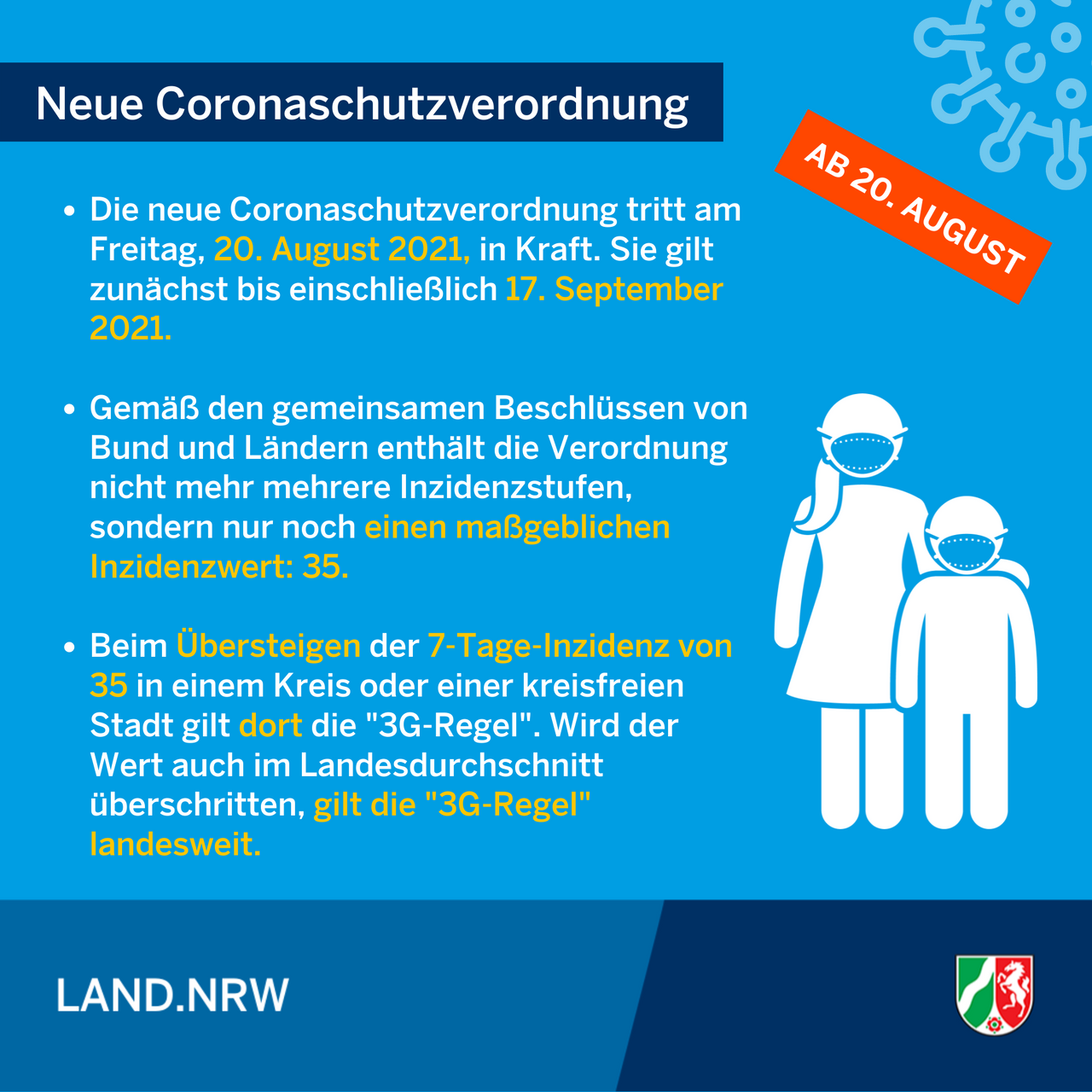 Neue Coronaschutzverordnung - nur noch eine Inzidenzstufe