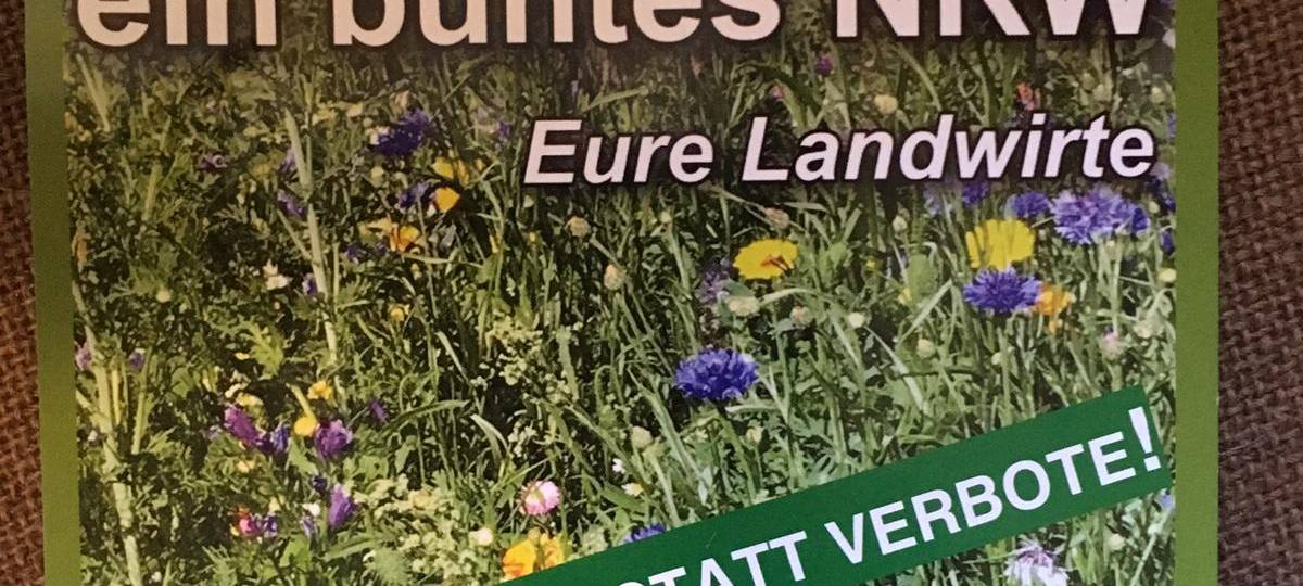 Landwirte informieren vor Supermärkten