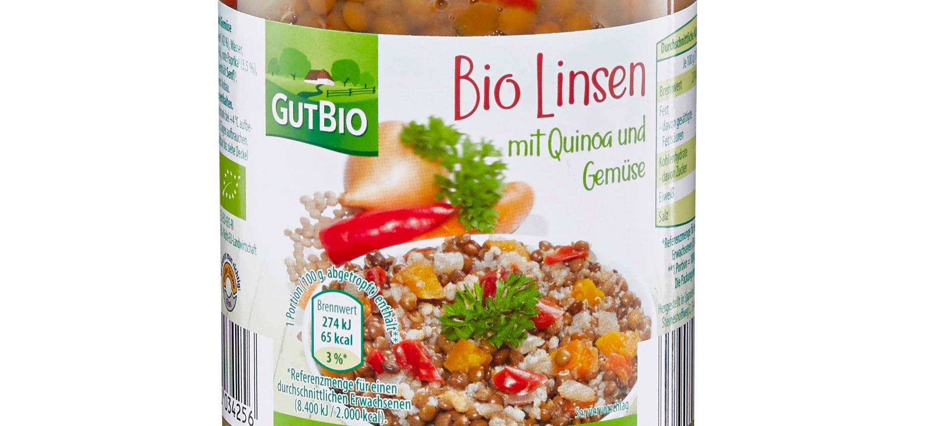Rückruf: GutBio Bohnen und Linsen Aldi Nord