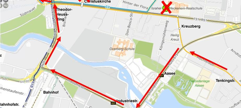 Bocholt: Bauarbeiten Münsterstraße