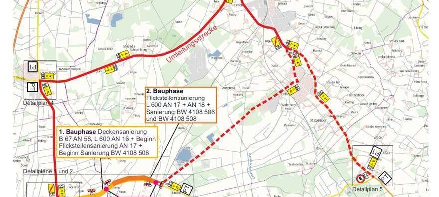 B67 bei Maria Veen ab Montag voll gesperrt