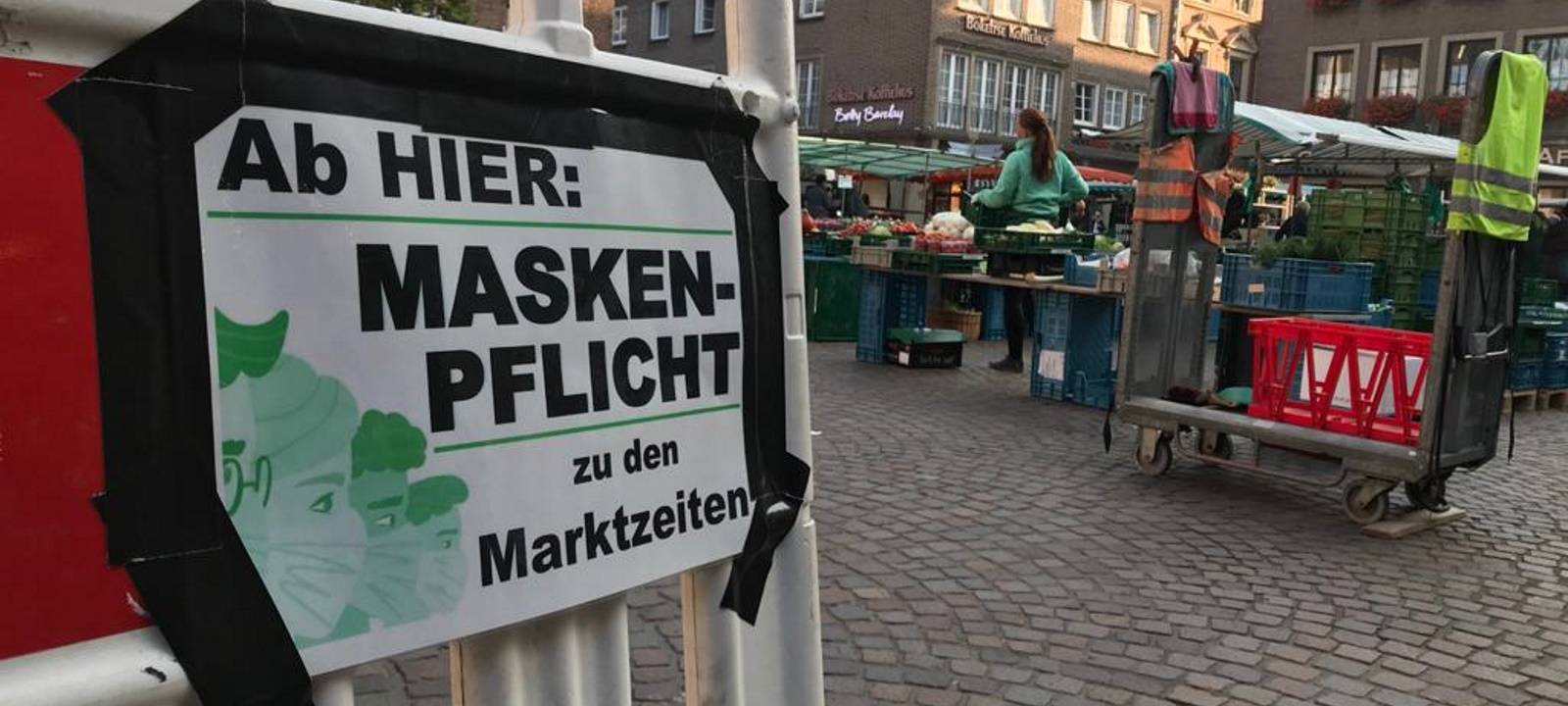 Stadt Bocholt kontrolliert Maskenpflicht auf Wochenmarkt