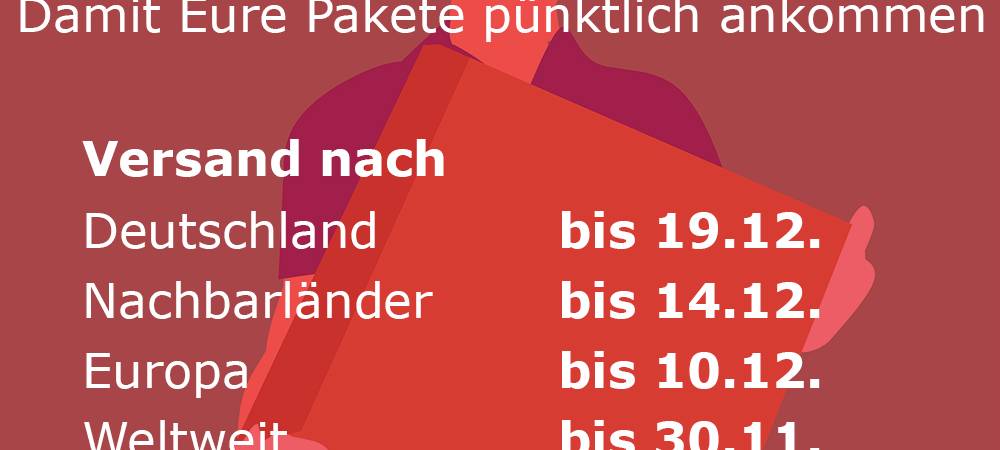 So kommen Eure Weihnachtspakete rechtzeitig an