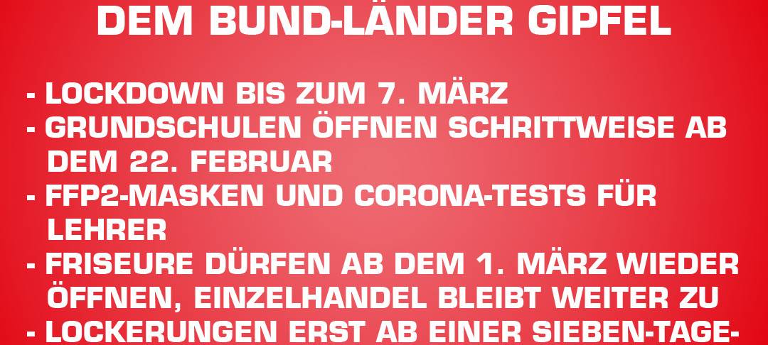 Lockdown verlängert: Auf diese Punkte haben sich Bund und Länder geeinigt