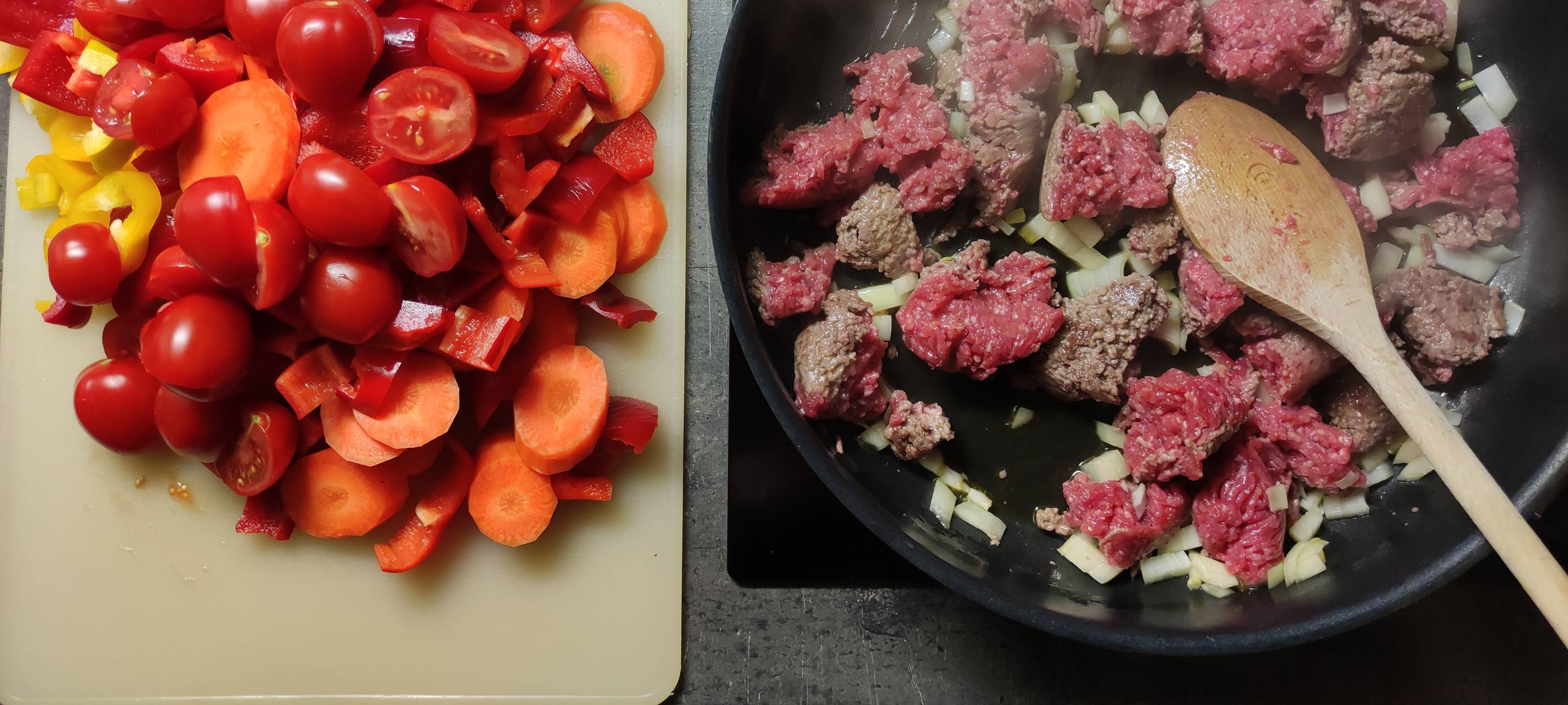 Hackpfanne mit Gemüse