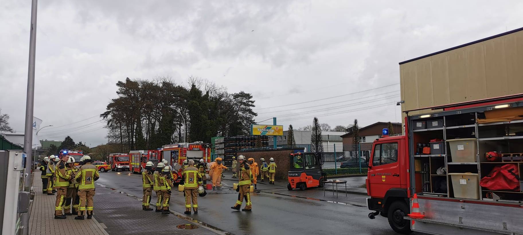 Großeinsatz bei Spedition Borchers in Borken