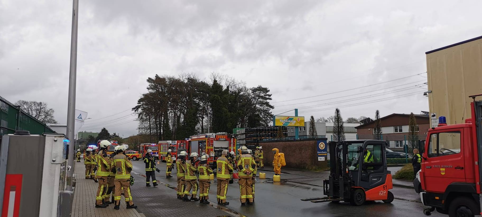 Großeinsatz bei Spedition Borchers in Borken