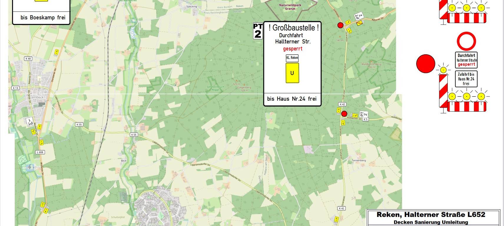 Bald Bauarbeiten an der L652 bei Reken