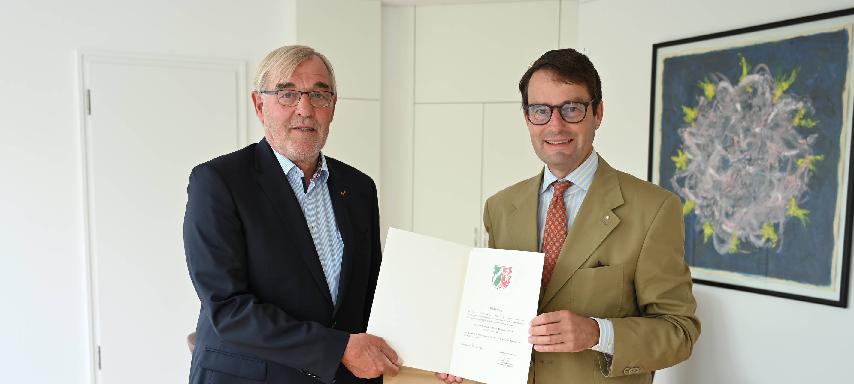 Jugendstiftung SV Union Wessum anerkannt