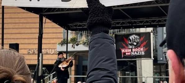 Protestaktion vor dem Rathaus Raesfeld