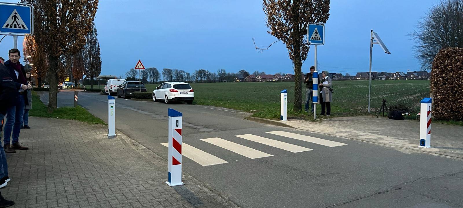 Leucht-Zebrastreifen in Heiden: Wir waren dabei