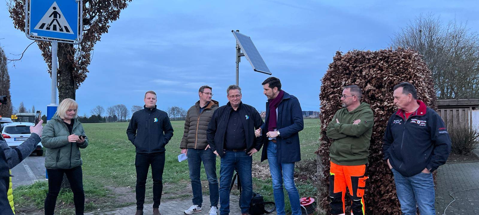 Leucht-Zebrastreifen in Heiden: Wir waren dabei