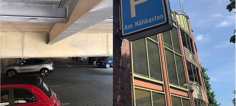 Sanierungsarbeiten am Parkhaus am Nähkasten in Bocholt dauert noch