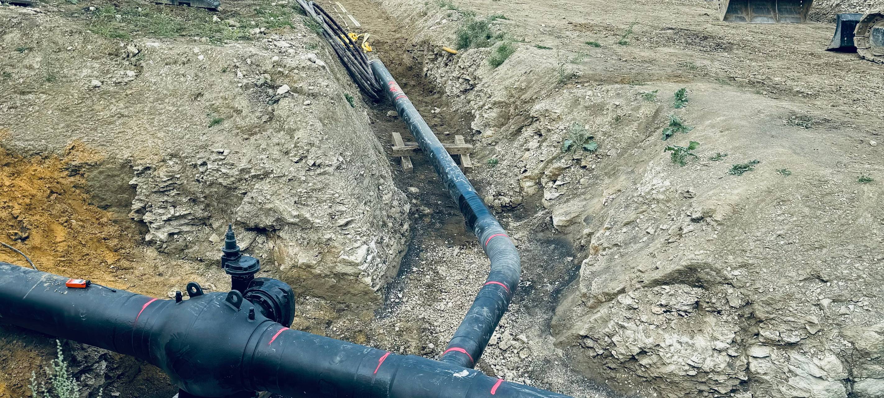 Bauarbeiten an grüner Wasserstoffleitung