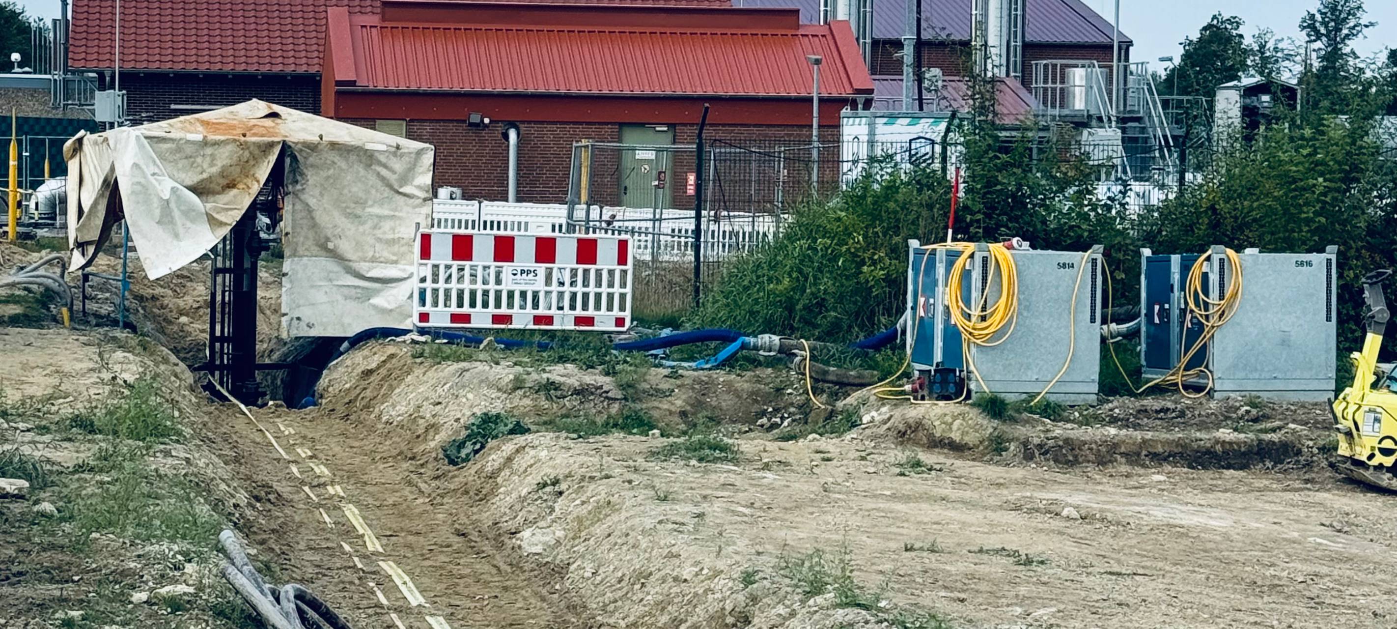 Bauarbeiten an grüner Wasserstoffleitung