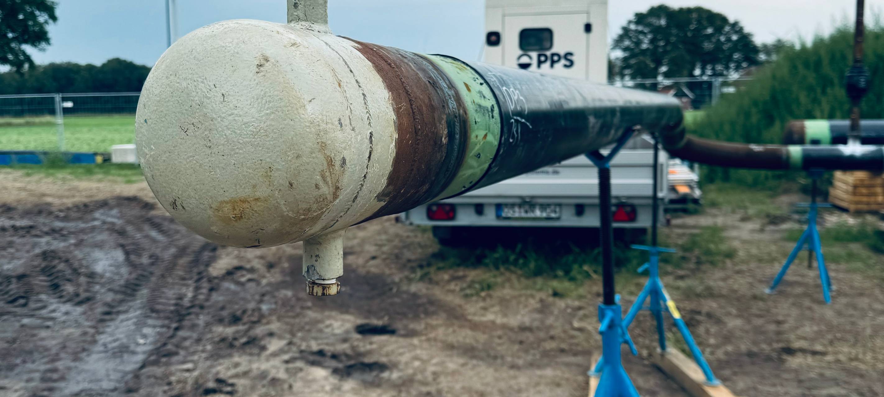 Bauarbeiten an grüner Wasserstoffleitung