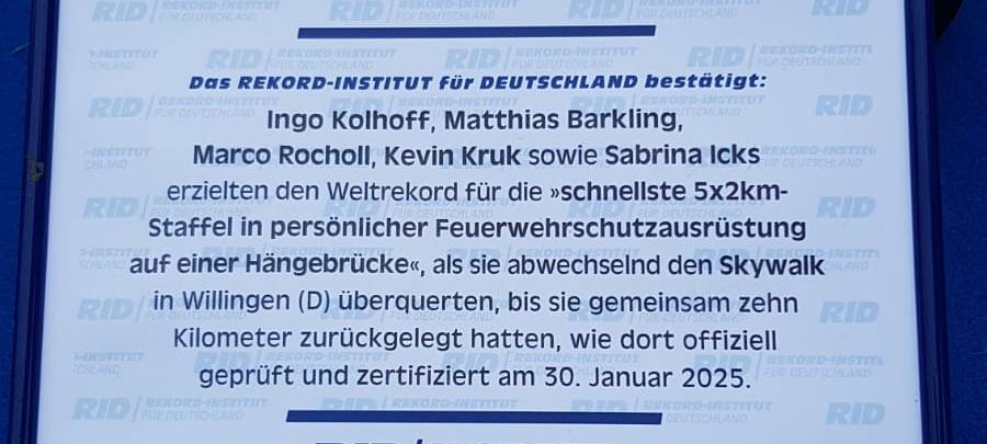 Weltrekord auf Hängebrücke im Sauerland