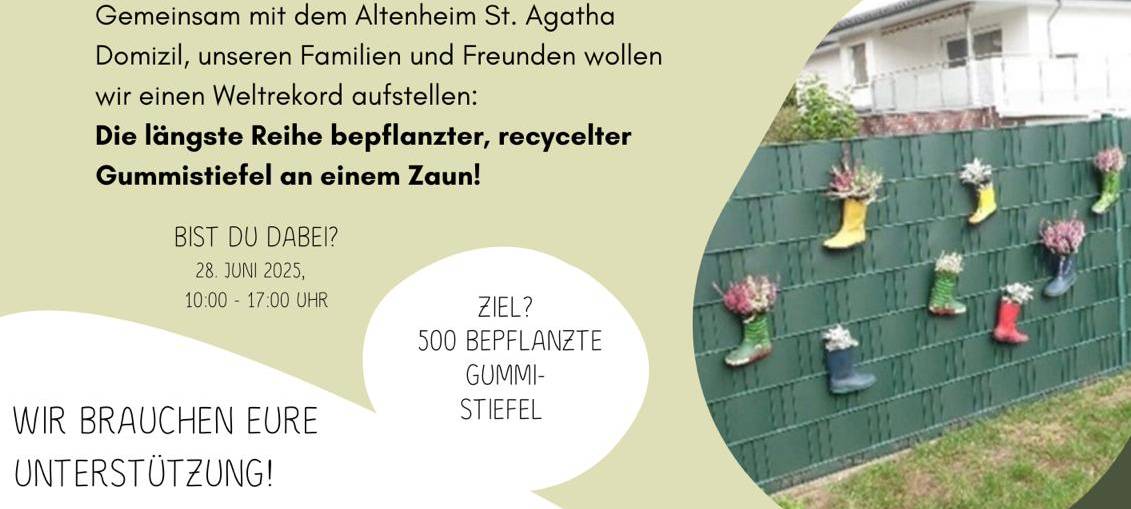 Weltrekordversuch der längsten Gummistiefelreihe