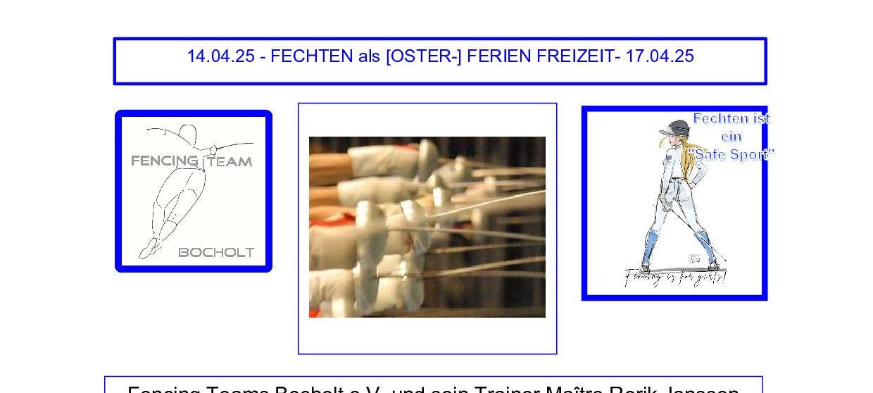Fecht-Ferienfreizeit in Bocholt