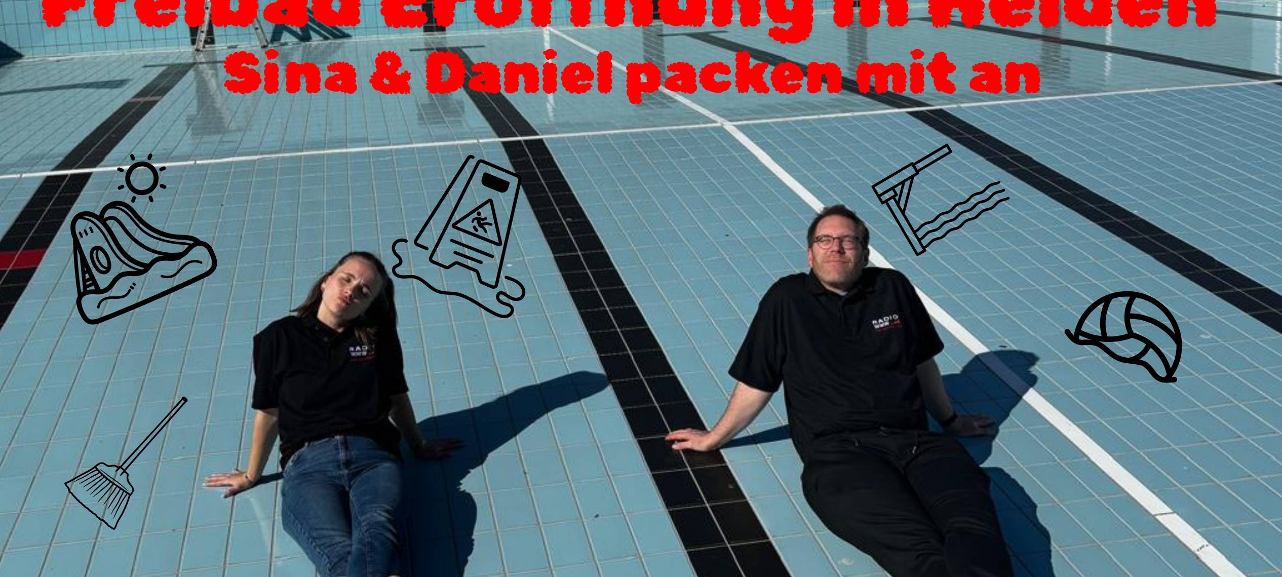 Freibad Eröffnung in Heiden - Sina und Daniel packen mit an