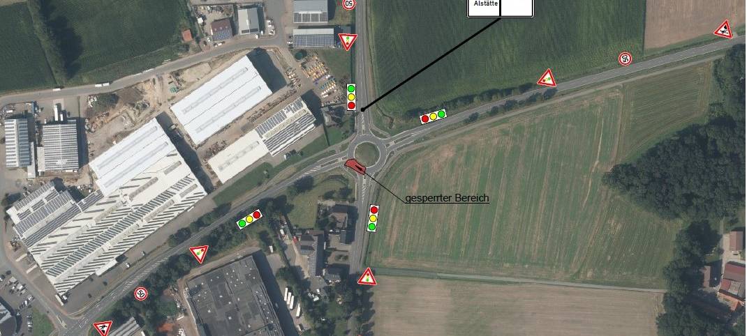 Kreisverkehre bei Alstätte werden für Schwerlastransporte umgebaut