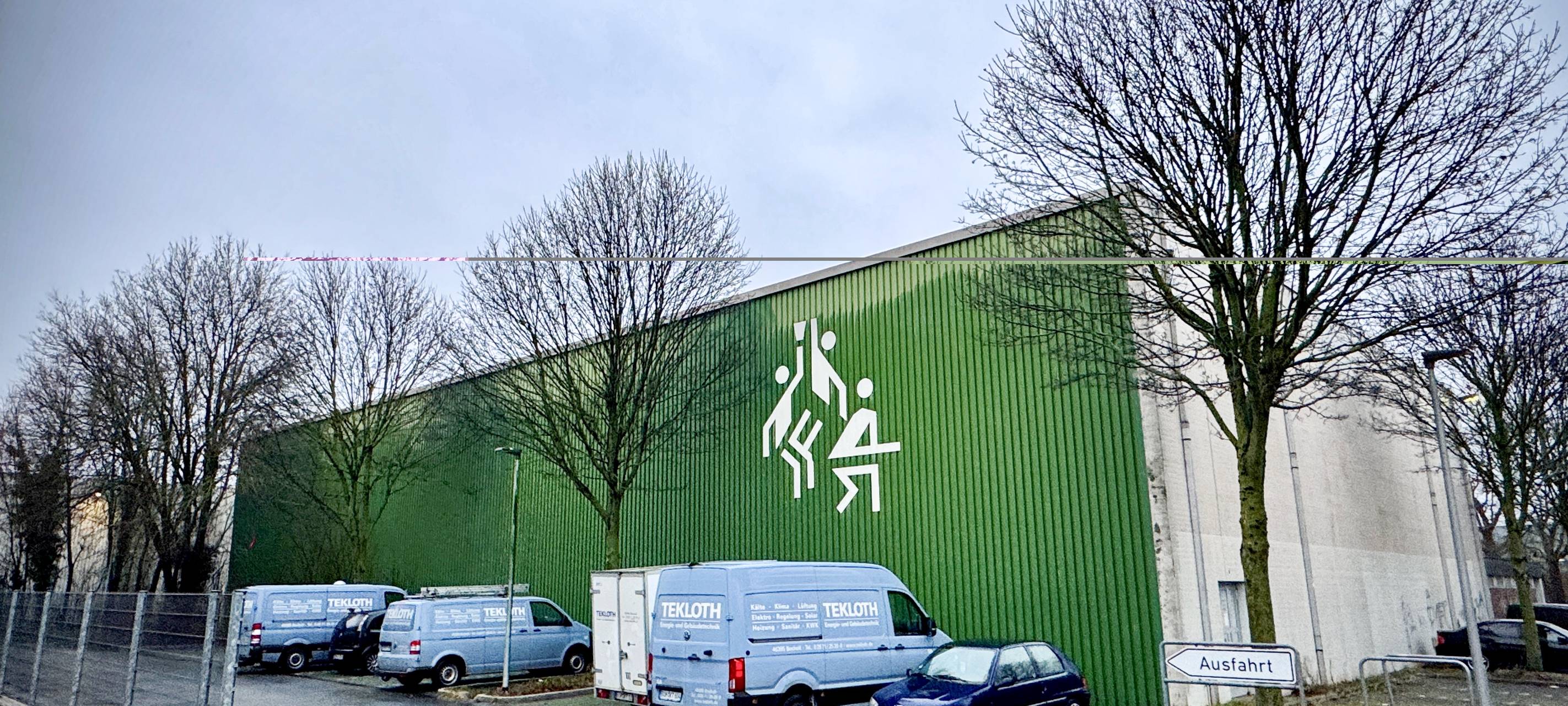 Sperrung der Sporthalle Werther Straße in Bocholt