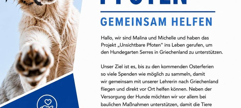 Das Projekt "Unsichtbare Pfoten - Hundegarten Serres"