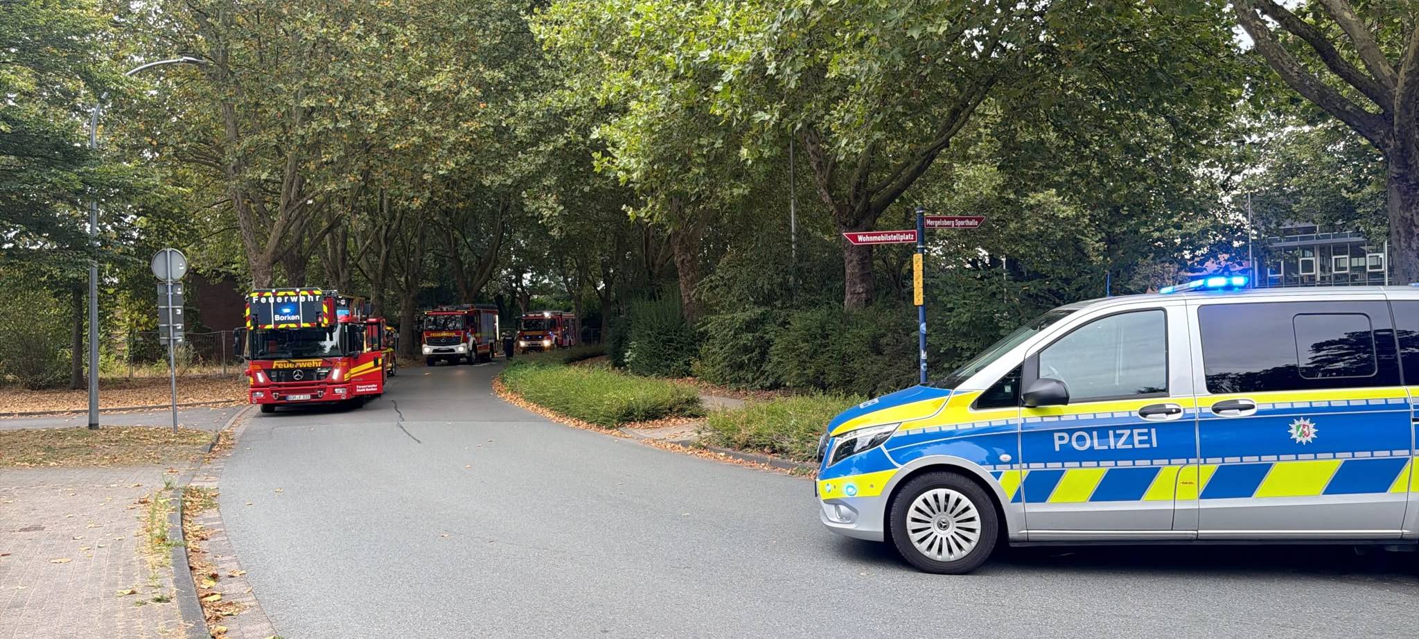 Großbrand im alten Bowlingcenter in Borken