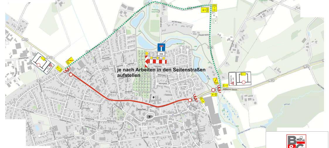 Verzögerung Bauarbeiten L571 in Gescher