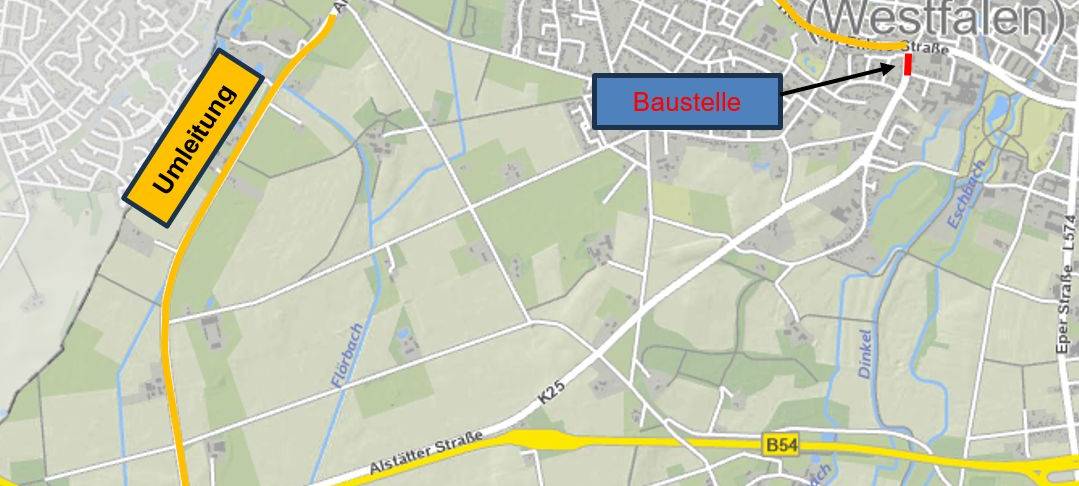 Sperrung Alstätter Straße in Gronau