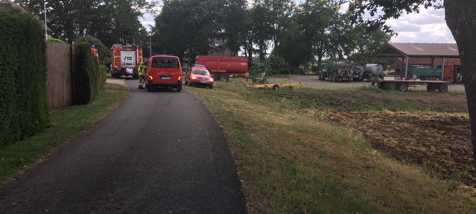 Brand an der B67