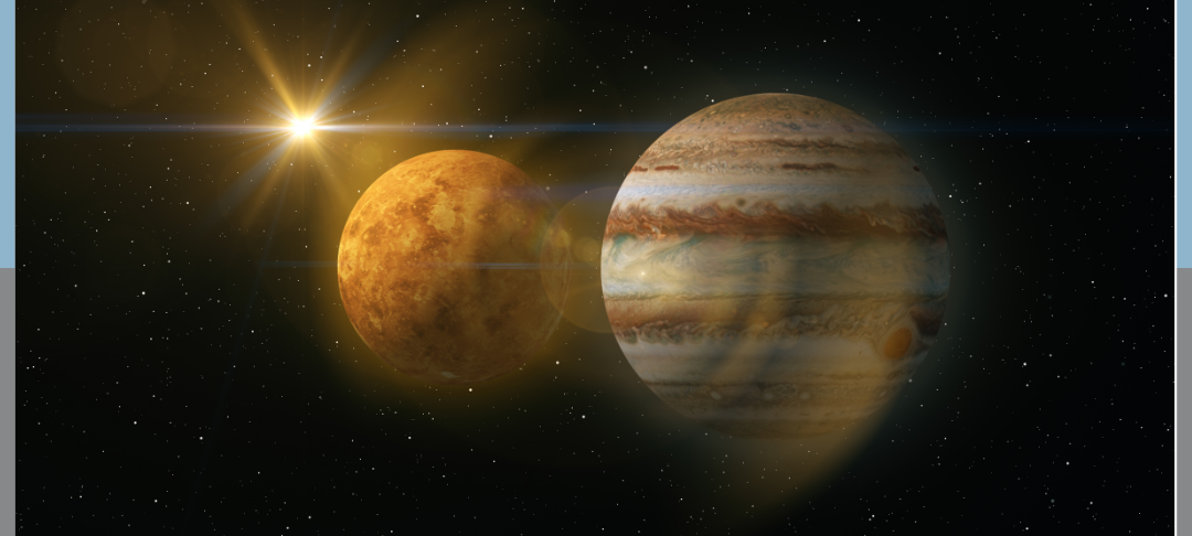 Wir können Jupiter und Venus sehen