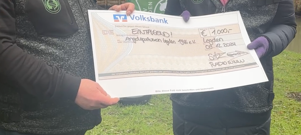 1.000 Euro für den Angelsportverein Legden 1966 e.V.